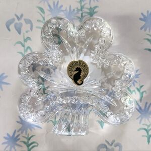Waterford Crystal Shamrock Paperweight Irish Heritage Clover Collectible Gift